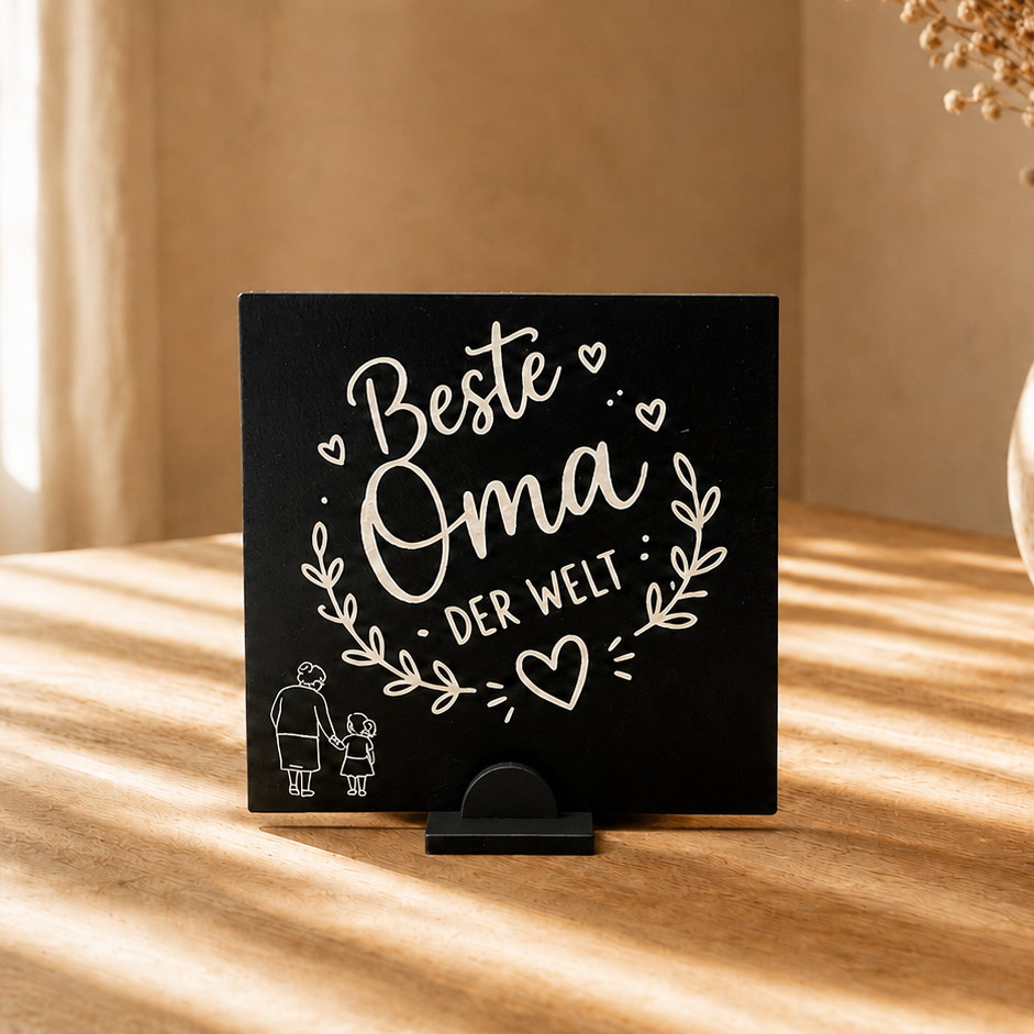 Beste Oma der Welt Deko Aufsteller 10x10cm