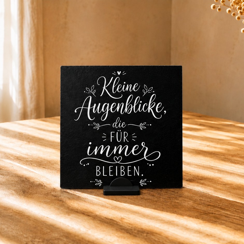Kleine Augenblicke die für immer bleiben Aufsteller_10x10cm
