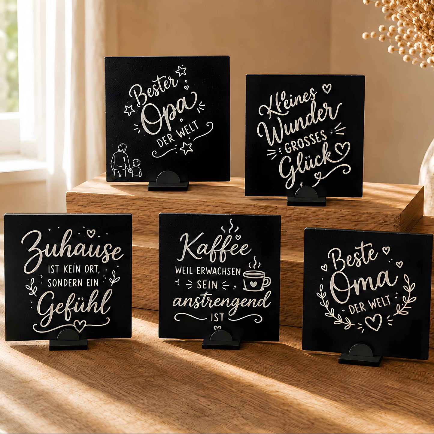 Deko Aufsteller mit Spruch 10x10 cm